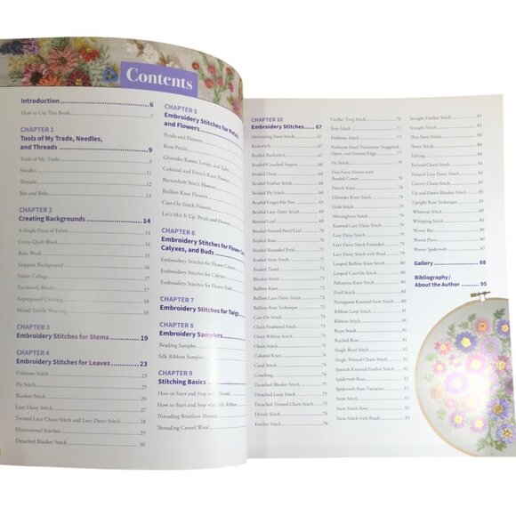 Foolproof Flower Embroidery Book Jennifer Clouston 80 Stitches 400 Combinations - Picture 4 of 10